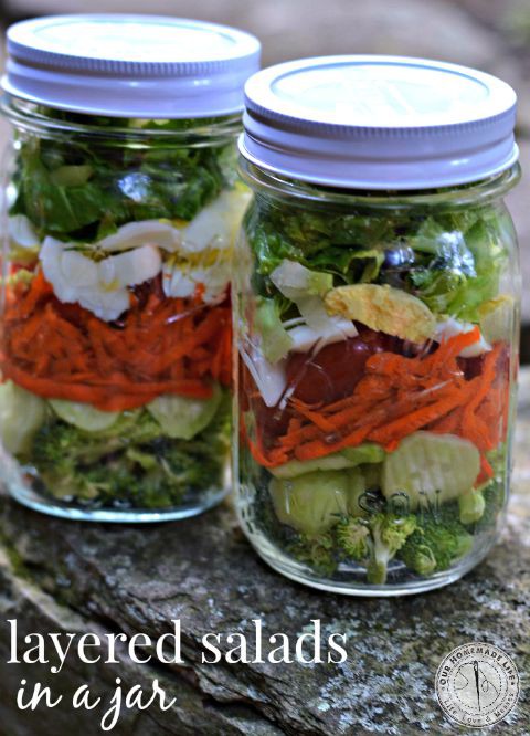 Layered Salad in a mason jar