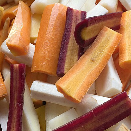 parsnips and carrots peeled