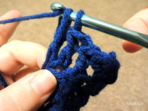 Upclose Shot of Double Crochet Stitch
