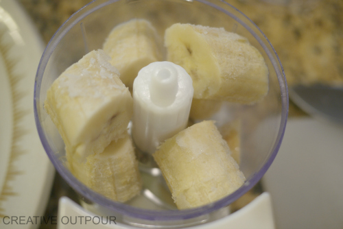 Chopped Bananas in Processor Smaller