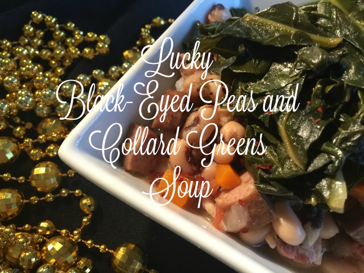Lucky Black-Eyes Peas and Collard Greens Soup via DiningWithDebbie